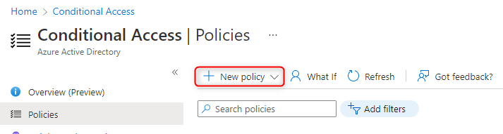Conditional Access - New Policy