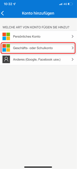 Microsoft Authenticator - Add Workaccount