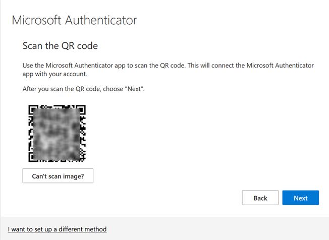 Configuration Multi-Factor Authentication - Microsoft Authenticator App QR-Code