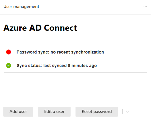 Azure AD Connect - Password sync: no recent synchronization