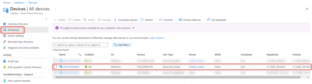 Azure AD Join - Azure AD all devices