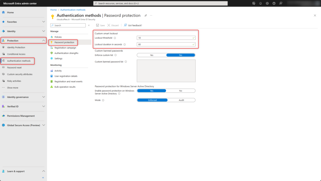 Microsoft Entra Smart Lockout - Password protection