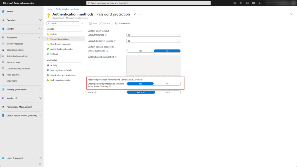 Microsoft Entra Smart Lockout - Password protection Windows Server Active Directory
