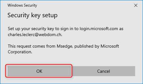 Security key - setup