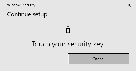 Security key - Touch your security key