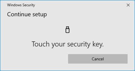 Security key - Touch your security key