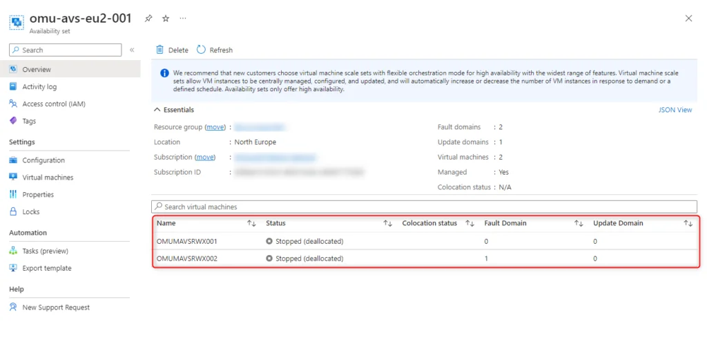 Azure proximity placement groups - VM Status
