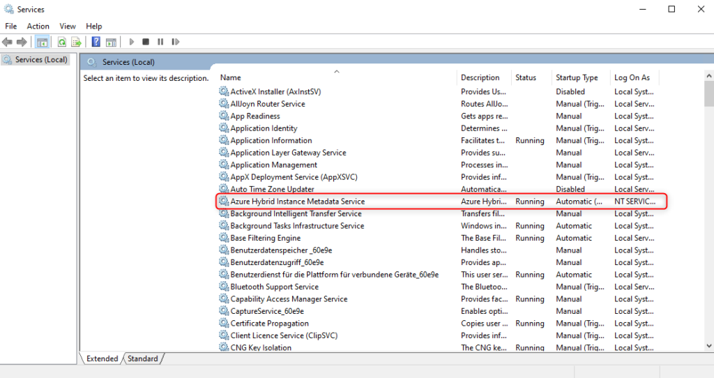 Azure Arc Windows Server - Azure Hybrid Instance Metadata Service