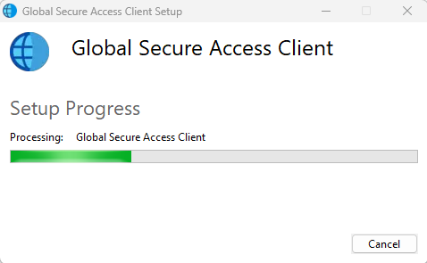 GlobalSecureAccessClient.exe Installation in progress