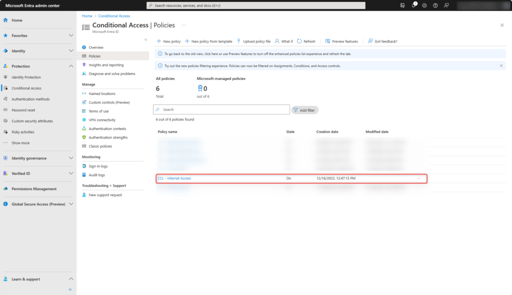 Entra Internet Access Conditional Access Overview