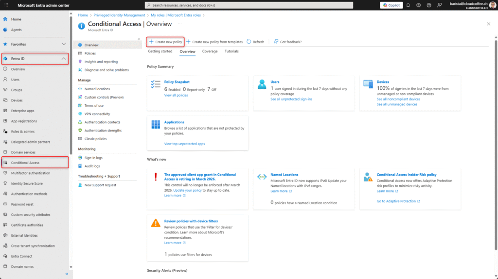 Microsoft Entra Conditional Access – Create new policy overview