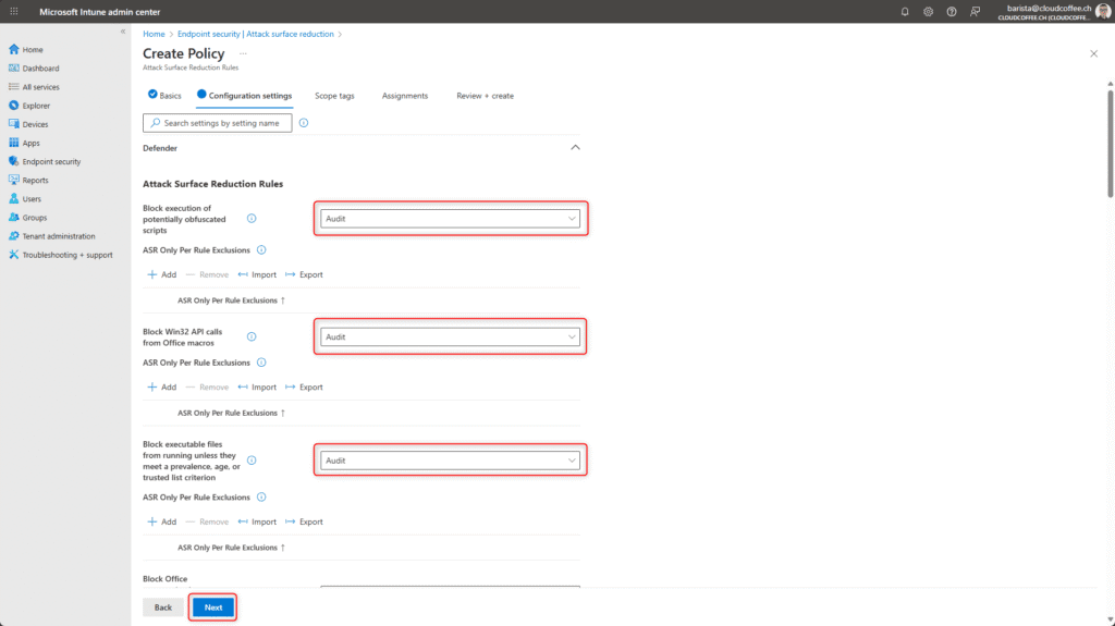 Microsoft Intune – Attack Surface Reduction policy settings overview