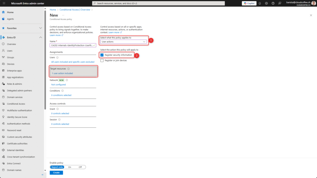 Configure target resources in Microsoft Entra Conditional Access to protect security info registration